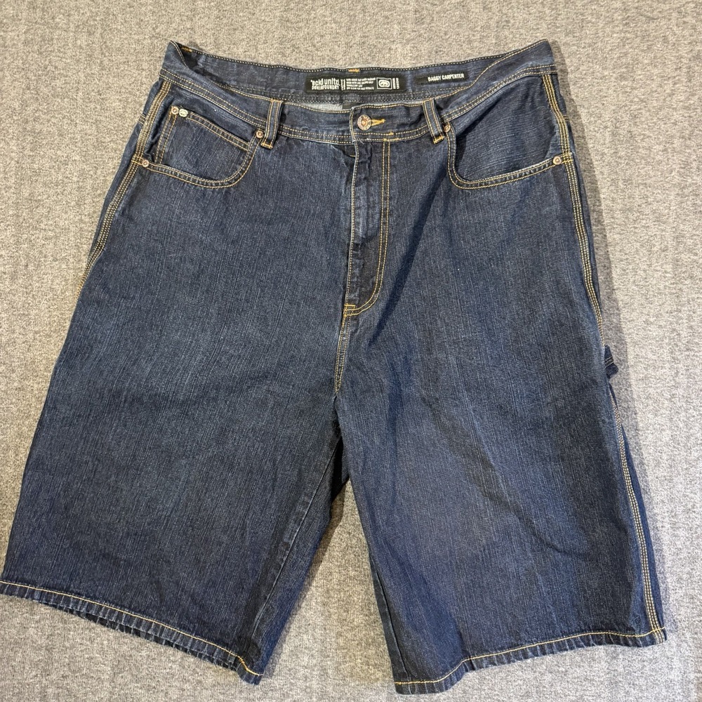 Ecko Unltd. Men's Denim Jorts Shorts Size 36 Y2K Skater Grunge Baggy VTG